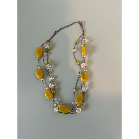 Unbranded womens necklace three stranded green gem stones - Picture 4 of 6